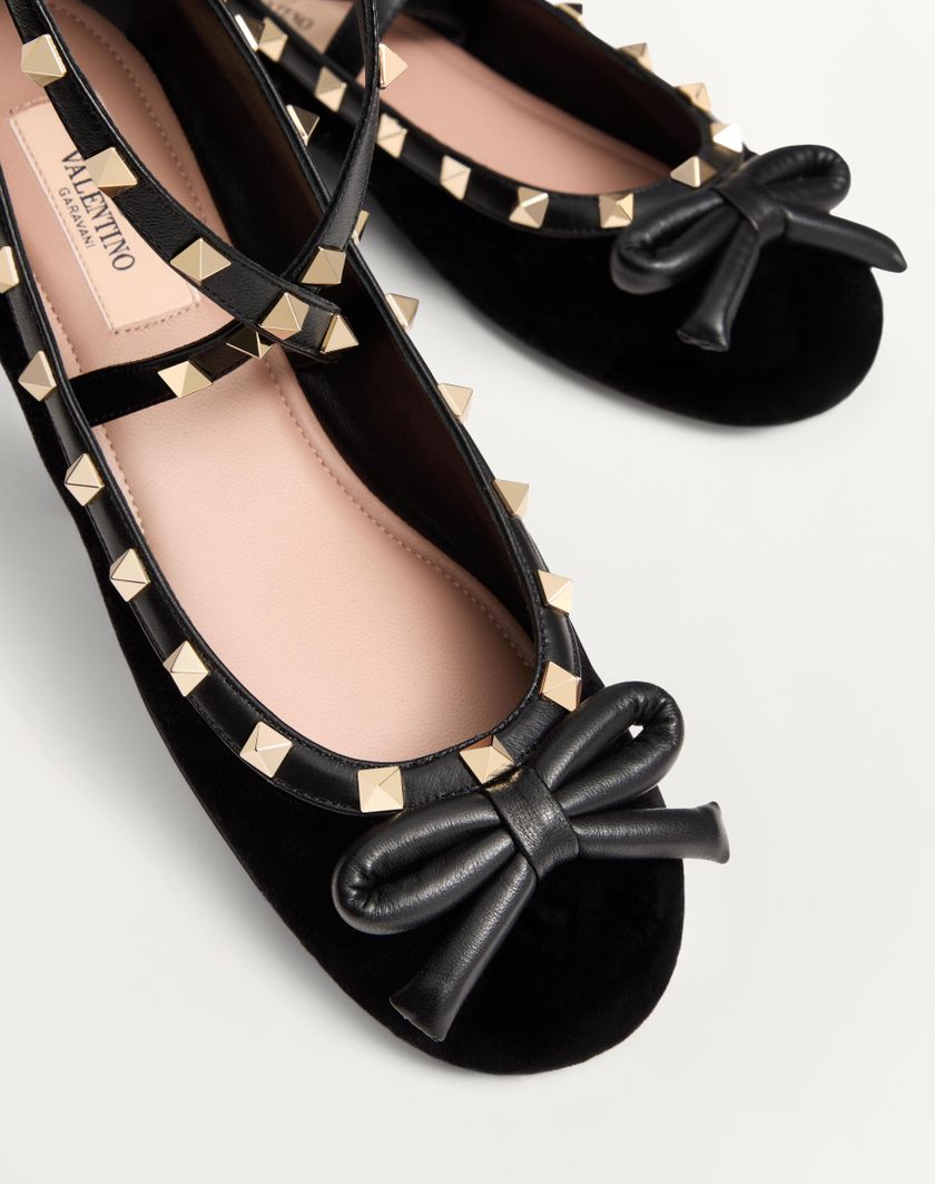 ROCKSTUD VELVET BALLERINA - Image 2